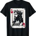 Jesus King of Hearts - Vintage Religious Card Game Lover T-Shirt, Size Small