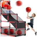 NIPLOOOW Arcade Basketball Game Set for Kids 3-12 Years Old, Kids Basketball Hoop with 4 Balls & Pump, Indoor Outdoor Sports Play Toys, Basketball Games Toys, for Boys Girls Teens