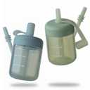 Moonkie Baby Straw cup | Silicone Toddler Sippy Cup Training Cup with Straw Lid | BPA-Free Drop-Proof Baby Cup | Led Weaning | 6 Months+, 5 oz, 2pack (A-Sage/Ether)