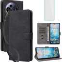 for TCL 60 XE Nxtpaper 5G Wallet Phone Case with Screen Protector [RFID Blocking] Leather Flip Card Holder Kickstand Women Men Cell Phone Cover for TCL60 XE TCL60XE Nxtpaper 5G TCLP 10 Black