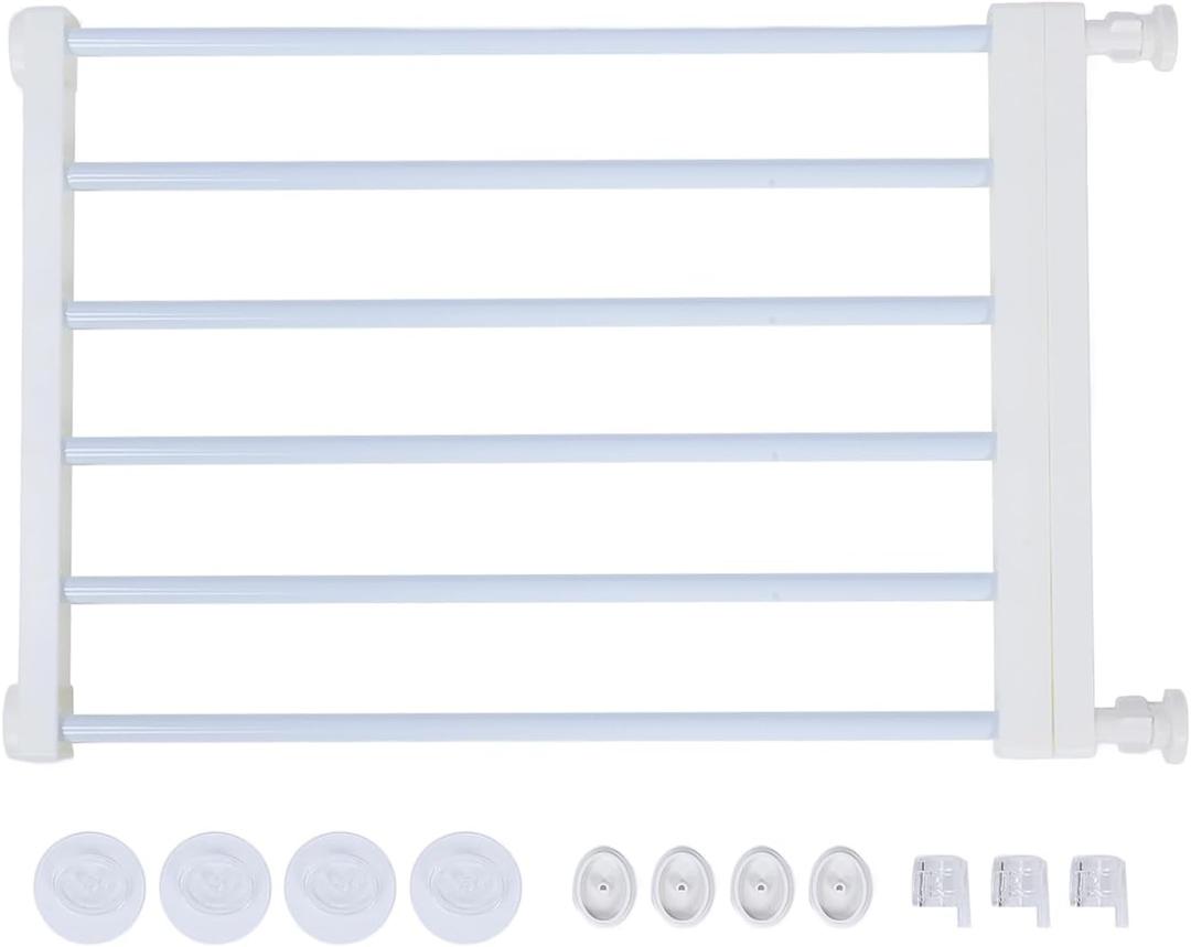 FLEXMAN Short Dog Gate, Multifunctional Expandable Adjustable Low Pet Gate, Easy Installation Dog Gate for Doorways, Stairways, Window, Kitchens (White Medium, Height: Approx. 36cm / 14.2in)