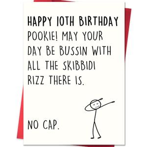 8 x 10th Birthday Card,10 Year Old Birthday Gifts & Decorations for Boys Girls Son Daughter Nephew Niece,Funny 10th Birthday Card for Him Her with Gen Z Teenagers Slang Meme-Inspired Design