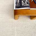 Handwoven Wool Area Rug - Hand Woven Natural Carpet Rugs- Bedroom Living Room Dining Room (Ivory- 6'x9')