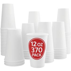 BHSG KING-370 Pack - 12 Oz Coffee Cups |paper Cups For Hot & Cold Drinks| Leak-proof, BPAFree, Sturdy Disposable Coffee Cups | Eco-friendly Hot Drinking Cups For Party, Picnic, And Events