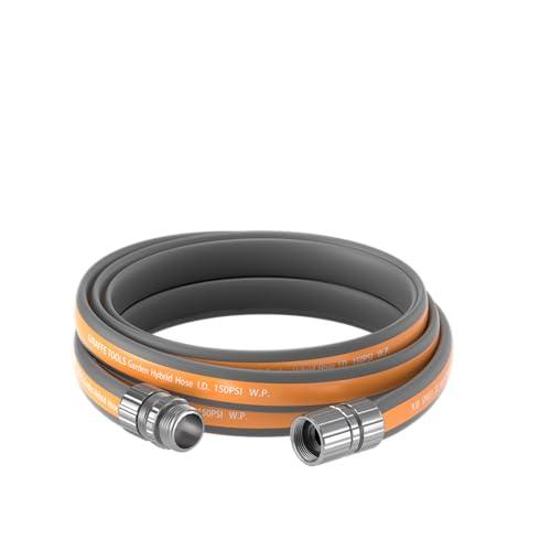 Giraffe Tools Garden Hose, 5/8" Lightweight Lay Flat Water Hose, No-Kink, Flexible Gardening Hose with Male to Female Aluminum Fitting, Customizable-Length Hose Pipe for Yard