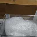 Havawish Ice Storage Bin and Flexible Scoop Set Plastic Freezer Bin with Pull out Handle Storage Bucket Clear for Container with Scoop (Gray, 10.83 x 7 x 4.33 in, Classic)