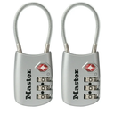 Master Lock Padlock, Set Your Own Combination TSA Locks for Luggage, Travel Zipper Lock with Cable Shackle is 1-3/16 in. Wide, Colors May Vary, 4688T, 2 Count (Pack of 1)Grey