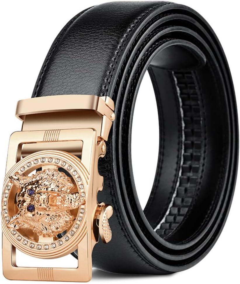 Numney Luxury Men Belts Black Leather 1.38 inch Width Designer Belts for Men,Used for Mens Dress Casual Adjustable Belt (Black)