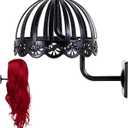 Wig Stand Hanging,1PC Black Wigs Hanger Wall Mounted,Wig Stands,Resistant Wigs Head Holder For Display,Storage,Styling,Drying