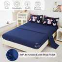 Kids Sports Comforter Set Twin Boys Bedding Set Navy Baseball Football Soccer Basketball Bed Sets Reversible 5 Pieces Bed in A Bag with Sheets(Navy Balls, Twin)