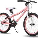 HILAND 20 Inch Kids' Bicycles Mountain Bike for Boys, Girls 5+ Years Old, Single Speed Kids Bicycles with Dual Handbrakes, Child Bike | Kids Bicycles, Dual Handbrakes, Kickstand (pink)