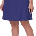 Inno 20" Womens Plus-Size Swim Skirt UPF 50+ High Waisted Skort Drawstring Bikini Bottoms with Built-in Panty (6X)