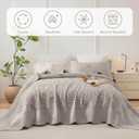 Lady Ann Oversized King Bedspread 128x120, Leaves Pattern Stitching Printed Quilt Set Soft & Lightweight Linen Feel Quilted Coverlet, 3 Pcs Extra Large Botanical Bedding Sets, Oversized Cali King