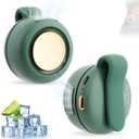 Small Clip Fan, Personal Waist Fans,Portable Silent Mini Bladeless Fan Clip On for Shirt,Hands-Free Personal Clip Fans 3 Speeds,Clips on Waist Neck Fanes for Outdoor,Camping,Travel,Office (Green)