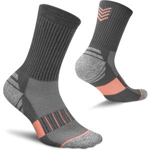 Amutost Crew Socks for Women,Athletic Hiking Running Compression Socks with Cushioned Support 3-6 Pairs (L)