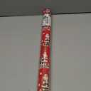 MAYPLUSS Christmas Wrapping Paper Roll - 17IN X 33FT - Red Gift Wrapping Paper Featuring Santa Claus Fireplace Against Red Reversible Merry Christmas for Kids, Holiday, New Year