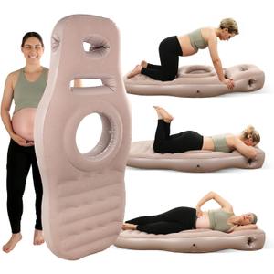 Inflatable Full Body Pregnancy Pillow, Full Body Maternity Airbed with Belly Hole for Comfort  Best Prone Sleeping Support for Pregnant Women, Includes Electric Air Pump, Gray
