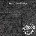 Barossa Design Reversible Cotton Bathroom Runner Rug - 22 x 60 Inch Long Bath Mat Washable & Soft Absorbent, Large Bath Rug for Bathroom Floor, Double Sink Vanity - Charcoal, 22x60 XL