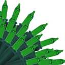 Brite Star 100 Count Mini String Christmas Lights, Green - 22 feet Indoor/Outdoor Christmas Tree Lights with Green Wire