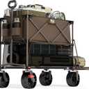 TIMBER RIDGE 400L Large Capacity Folding Double Decker Wagon with Brakes, 54" Extra Long Extender Wagon Cart, 450lbs Heavy Duty Collapsible Cart, All-Terrain Big Wheels for Camping, Sports, Shopping
