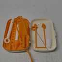 Travel Bottle Cleaner kit, 7in1 Baby Toddler Travel Essential Silicone Bottle Brush Set, Nipple, Drying Rack, Straw, & Breast Pump Cleaning, Soap Dispenser & Organizer Case, Gift for Mom (Orange)