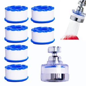 7Pcs Sink Water Filter Faucet with Cartridges, Universal 360  Rotating Kitchen Faucet Water Filter Removes Fluoride Heavy Metals Hard Water Compatible with Most Bathroom/Kitchen/Laundry Sink Faucets