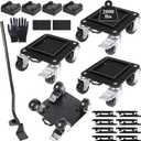 Furniture Movers with 4 Wheels,Heavy Duty Furniture Lift Mover Tool Set with 2000 lbs Load Capacity, Easy Sliders Dolly with Removable Side Guards&Brake, for Moving Appliance,Sofa etc (6.2IN)