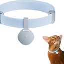 Safety Cat Collar Pro and Tag Set - U.S. IDA Gold Award, Elastic Release Cat Collar Charm Tag, Non Breakaway Cat Collar Adjustable with Charm for Kitten Small Large Cats (Sierra Blue, S)