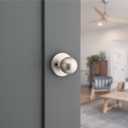 Kwikset Polo Interior Passage Door Knob, Handle For Closet and Hallway Doors, Non-Locking Doorknob in Satin Nickel, with Microban Protection