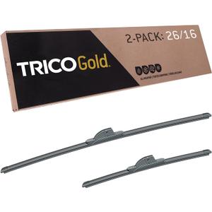 TRICO Gold (18-2616) 26 & 16 Inch Pack of 2 Automotive Replacement Windshield Wiper Blades for My Car Super Premium All Weather Beam Blade for Select Vehicle Models