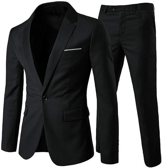 Cloudstyle Men's 2-Piece Suits Slim Fit 1 Button Dress Suit Jacket Blazer & Pants Set
, XS