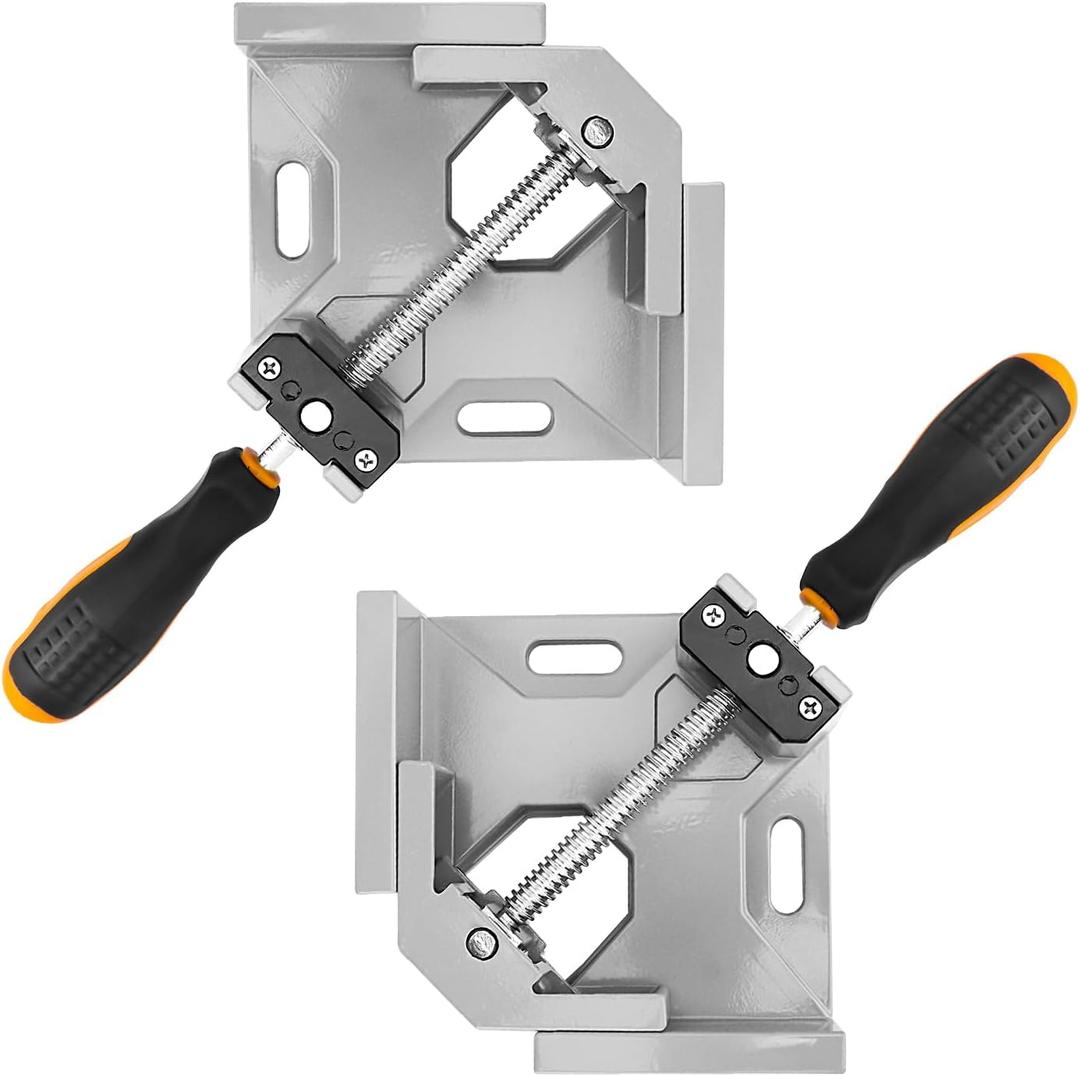 2 PCS Corner Clamps for Woodworking, Premium 90 Degree Right Angle Clamps, Adjustable Swing Jaw Aluminum Frame Clamps for Precise and Easy Fixing (2 PCS Clamping Range 3 Inch)