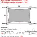 SUNNY GUARD Sun Shade Sail 13' x 20' Rectangle Dark Grey UV Block Sunshade for Backyard Yard Deck Patio Garden Outdoor Activities and Facility(Customisable)