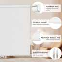 ChrisDowa Blackout Roller Shades for Windows, Striped Pattern Cordless Pull Down Door Blinds with Privacy, Thermal Insulated Window Shades for Living Room, Home and Office. White, 69" W x 72" H