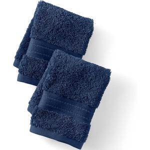 Lands' End Supima Towel Deep Sea Navy Washcloth Set
