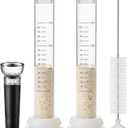 Sourdough Aliquot Jar Set, Glass Fermentation Tracker Tube with 0150% Scale, Precision Sourdough Starter Kit for Dough Rise, Bread Proofing, Home Baking Supplies (2 Pack)
