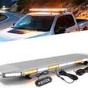 47" Amber White LED Rooftop Emergency Strobe Light Bar Heavy Duty Aluminum Flashing Warning Security Traffic Advisor 20 Flashing Modes with Take Down & Alley Light for Truck Tow Construction
