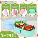 LemonRoad 8 Pack Reusable Snack Containers with Lids 8.5 oz Double Compartment Food Storage Box for Snack, Fruits, Picnic, Meal Prep, Travel, Office, Learning Places (Blue Pink Green White)