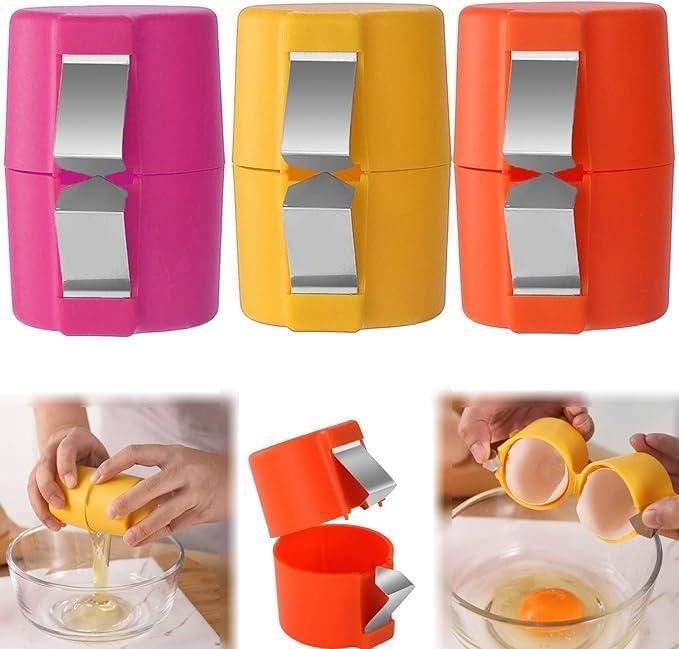 3pcs Egg Shell Opener, Egg Peeler Tool Set,Egg Separator for Raw Eggs, Hard Boiled Egg Peeler,Kitchen Gadgets for Bakers Prep（The metal sheet is removable, making it easy to install and clean）