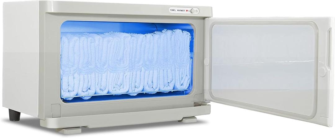 Pursonic Professional Towel Warmer with UV Sterilizer - 8L Premium Towel Warmer 360 Heating with Separate Water Tank - Aluminum Interior for Bathroom, Spa, Salon & Home (White) (Small)