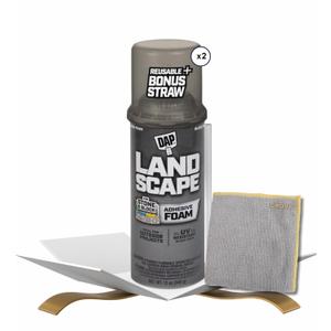 Touch 'n Foam Landscape Adhesive Foam Spray 12 oz Bundle with Microfiber Cloth - Expanding Foam Sealant for Ponds, Waterfalls, and Rock Walls - Spray Foam for Gaps and Holes - Black - (Count of 1)
