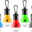 Tent Lamp 5 Packs Portable Tent Light Clip Hook Hurricane Emergency Lights LED Camping Light Bulb Camping Tent Lantern Equipment for Camping Hiking Backpacking Fishing Outage