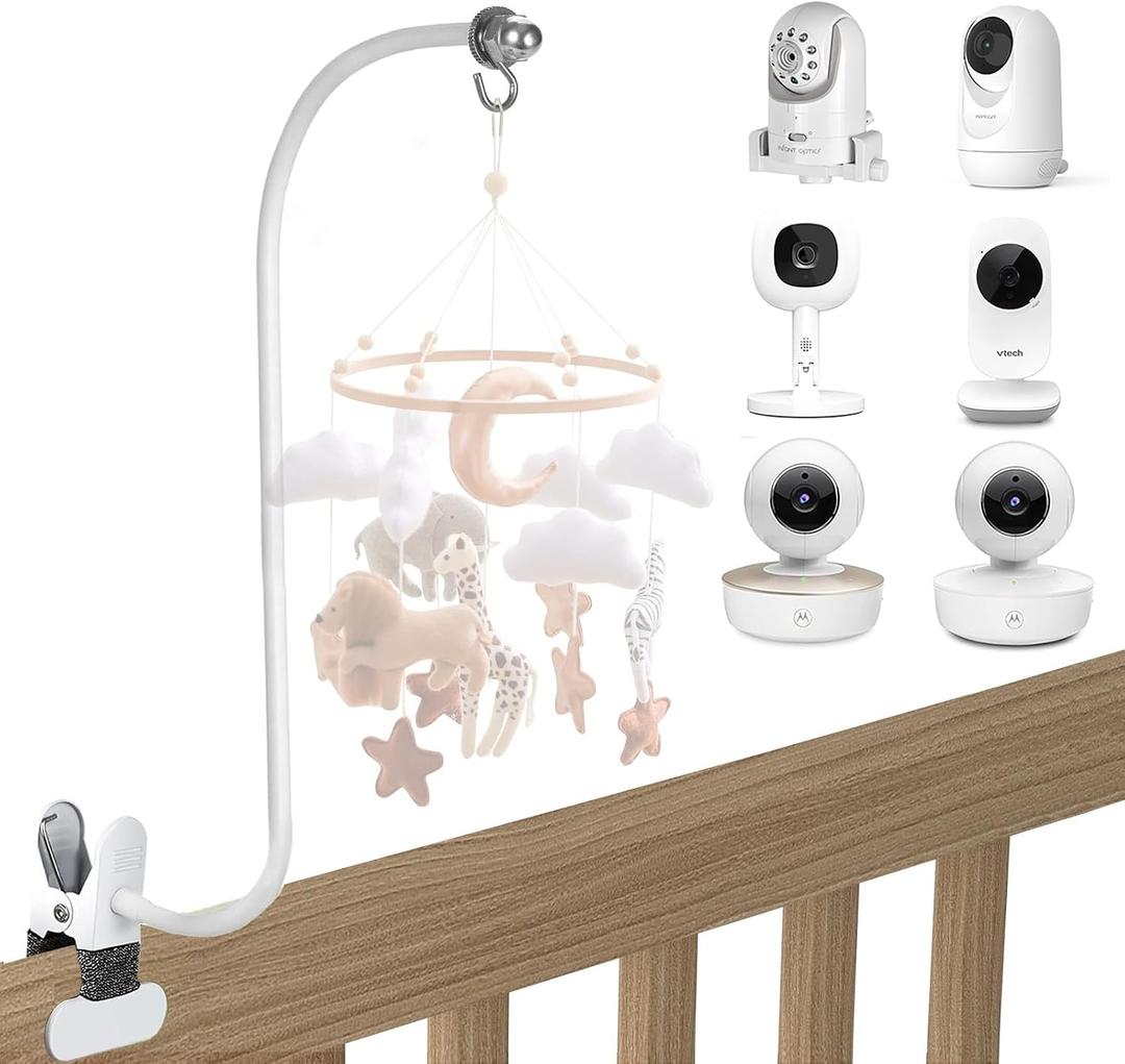 Baby Monitor Mount, 26 Inch Universal Camera Clip for VTech/Infant Optics/Hellobaby/Momcozy/ANMEATE/Motorola and Most Cameras with 1/4'' Screw or Flat Base from 2.2-3.9''