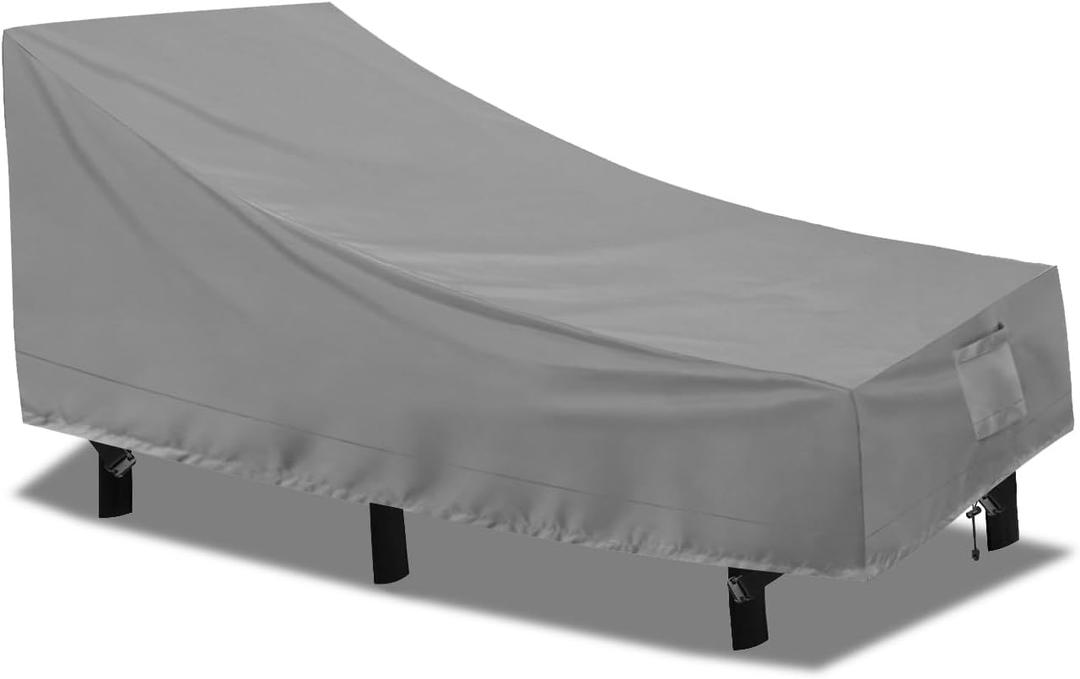 PureFit Outdoor Chaise Lounge Cover, Lounge Chair Covers Waterproof Patio Furniture Lounge Chair Cover, UV Resistant & Weatherproof, 1 Pack, 78"L x 35.5"W x 33"H Inches, Gray (Grey)