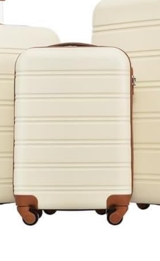 Luggage Sets, One piece Lightweight Expandable Luggage With TSA Locks, 360 ° Rotating Wheels, Spacious Storage Space Hard Luggage Case, 1Antique White One size