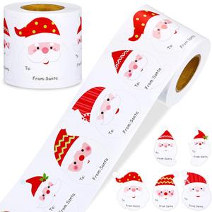 Zonon 500 Pcs from Santa Tags 5 Design Christmas Santa Claus Pattern Name Stickers Gift Name Labels Self Adhesive Christmas Tag for Xmas Holiday Gift Wrapping Party Favors(Assorted Style)