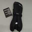 MCTi Kids Mittens Waterproof Winter Ski Warm Sherpa Lined Long Cuff with String (X-Small, Black)