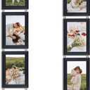 QUTREY Black 4x6 Hanging Picture Frames Set of 2, 4 Openings Collage Photo Frames for Vertical 4 by 6 inch Pictures for Wall Decor