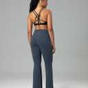 Colorfulkoala Women's Dreamlux Workout Flare Leggings High Waisted Wide Leg Bootcut Yoga Pants 29.5" / 31.5" Inseam (Blue, M)