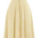 IBTOM CASTLE Women Corset Dress Sleeveless Spaghetti Straps Casual Dresses Boho Slit Lace Up Flowy Midi Bustier Sundress (Medium, Light Yellow)